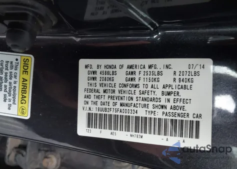 2015 Acura Tlx V6 Advance from USA, damaged, VIN 19UUB2F75FA000334